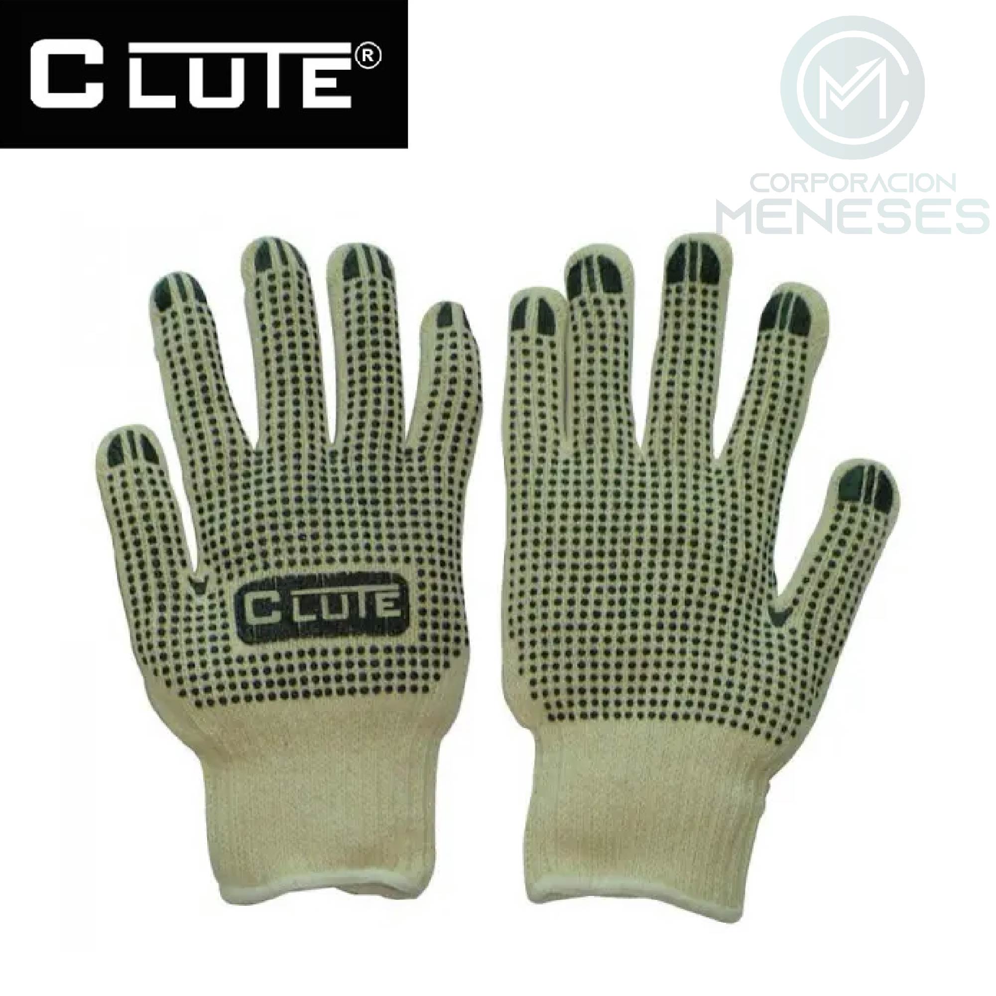 GUANTE DE HILO C/PUNTOS DE PVC EN PALMA Y DORSO CLUTE USAFETY