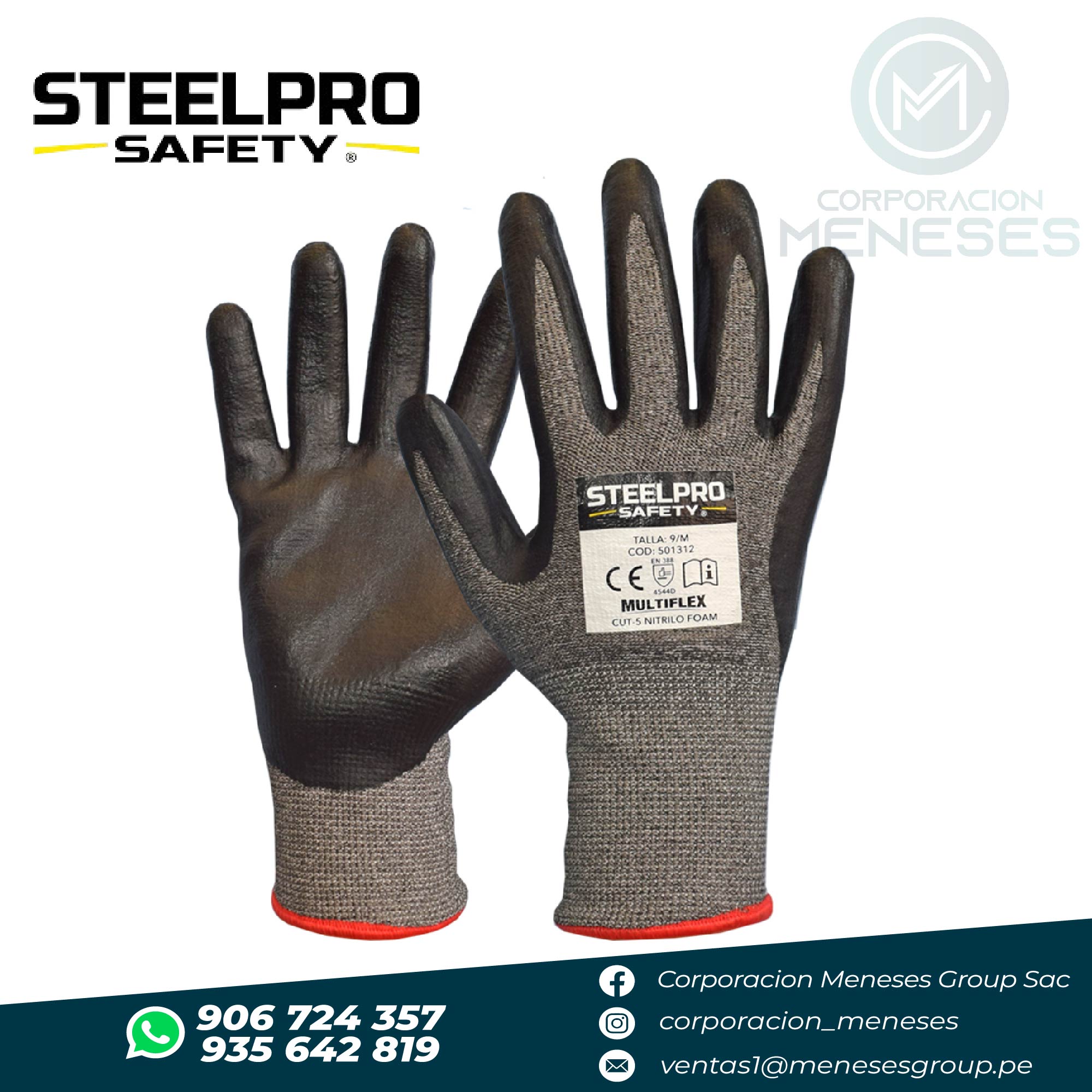 Guante Multiflex Cut-5 Nitrilo Foam Anticorte Nivel D | STEELPRO