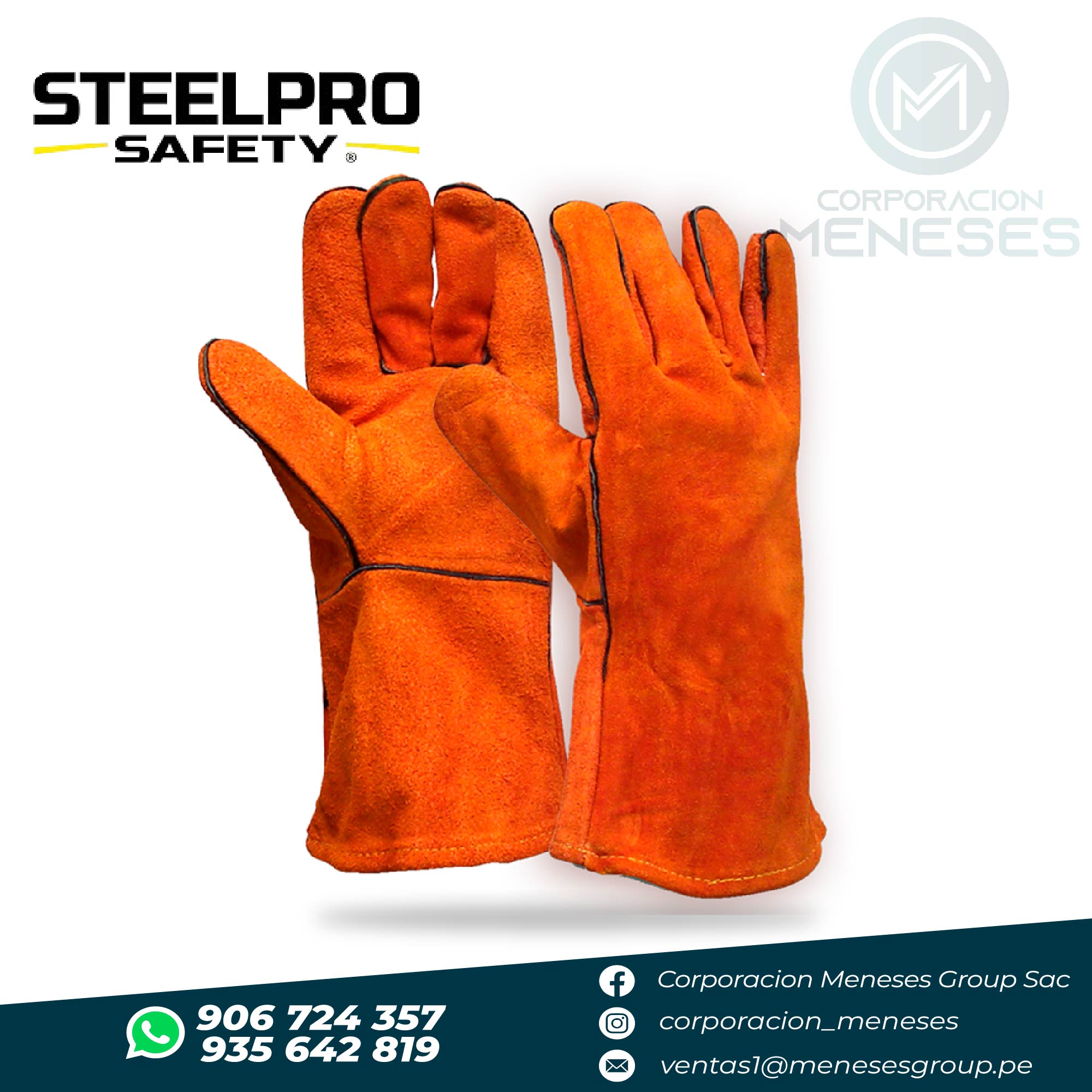 Sugerencia: Guante de Cuero Soldador Naranja | STEELPRO