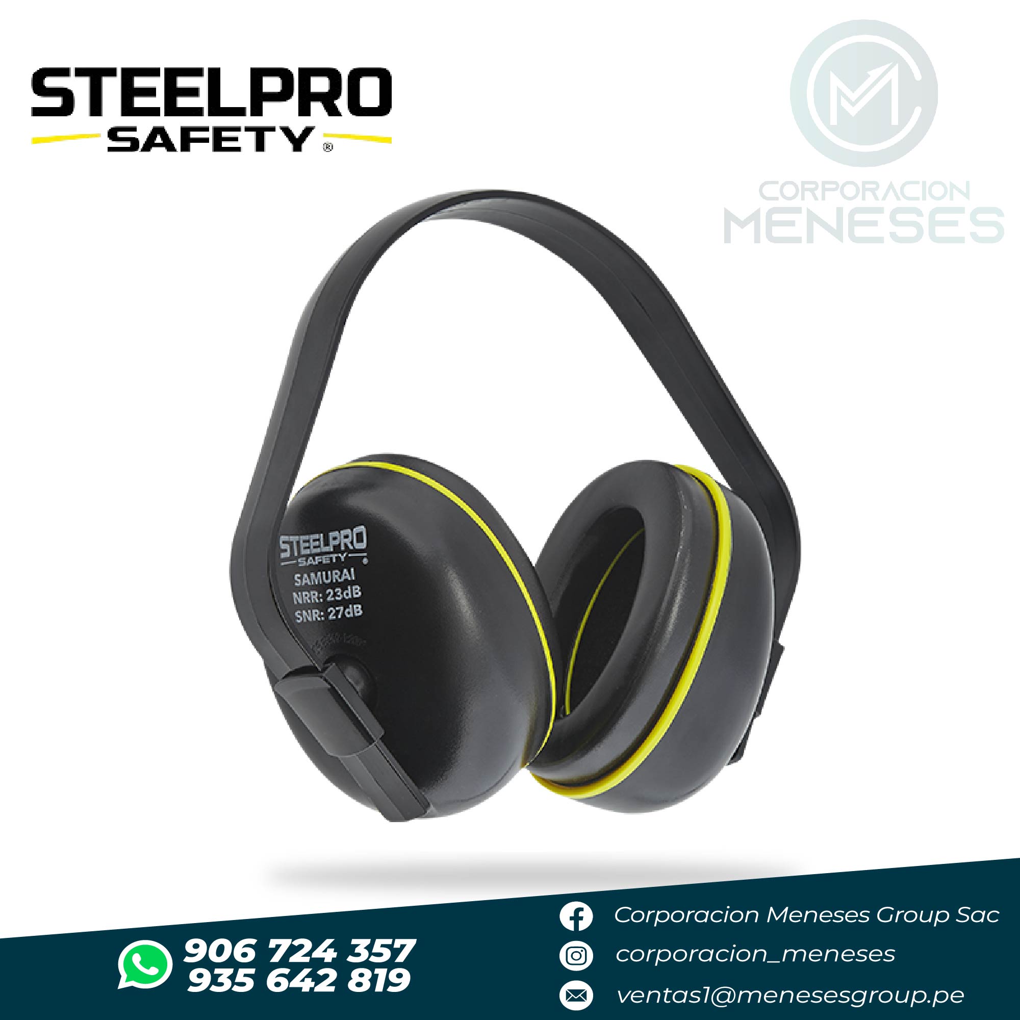 Protector Auditivo Samurai 23dB Vincha Multiposición | Steelpro
